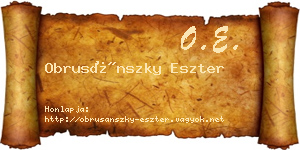 Obrusánszky Eszter névjegykártya