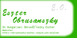 eszter obrusanszky business card